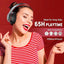 Wireless Bluetooth Headphones Over Ear 65H Playtime HiFi Stereo Headset with Microphone and 6EQ Modes Foldable Bluetooth V5.3 Headphones for Travel Computer Laptop(Black Red